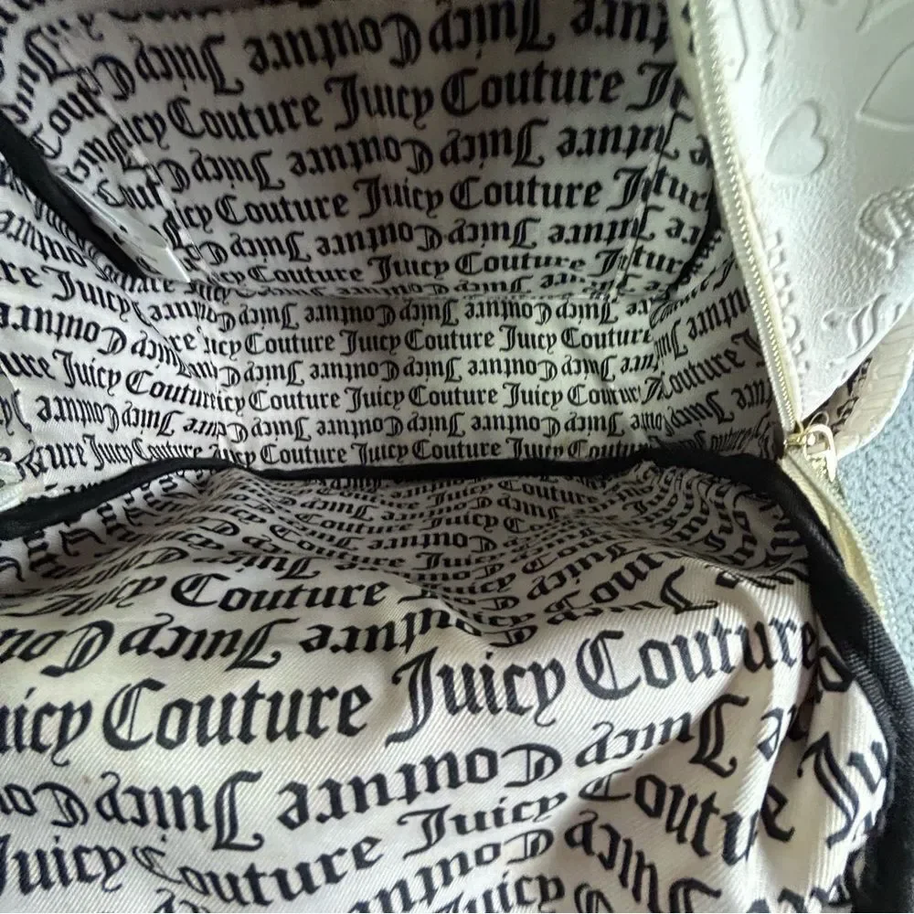Juicy Couture White/Ivory Embossed Logo Backpack